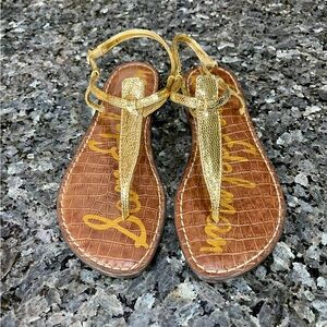 Sam Edelman Gold Gigi Gladiator Style Leather Sandals Size 6.5